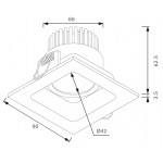 Foco Downlight LED Cuadrado Blanco empotrar 90x90mm 6W